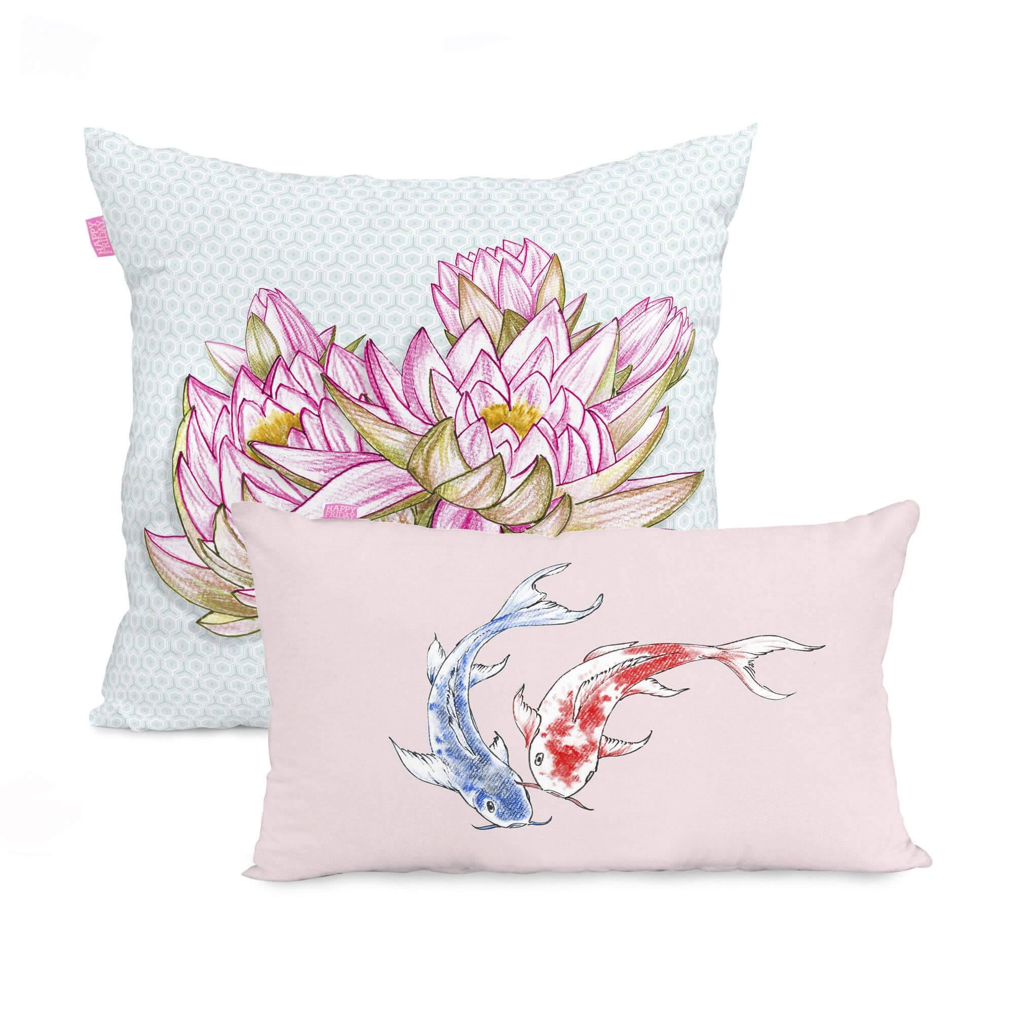 Happy Friday Set van 2 kussenshoezen Lotusflower | 