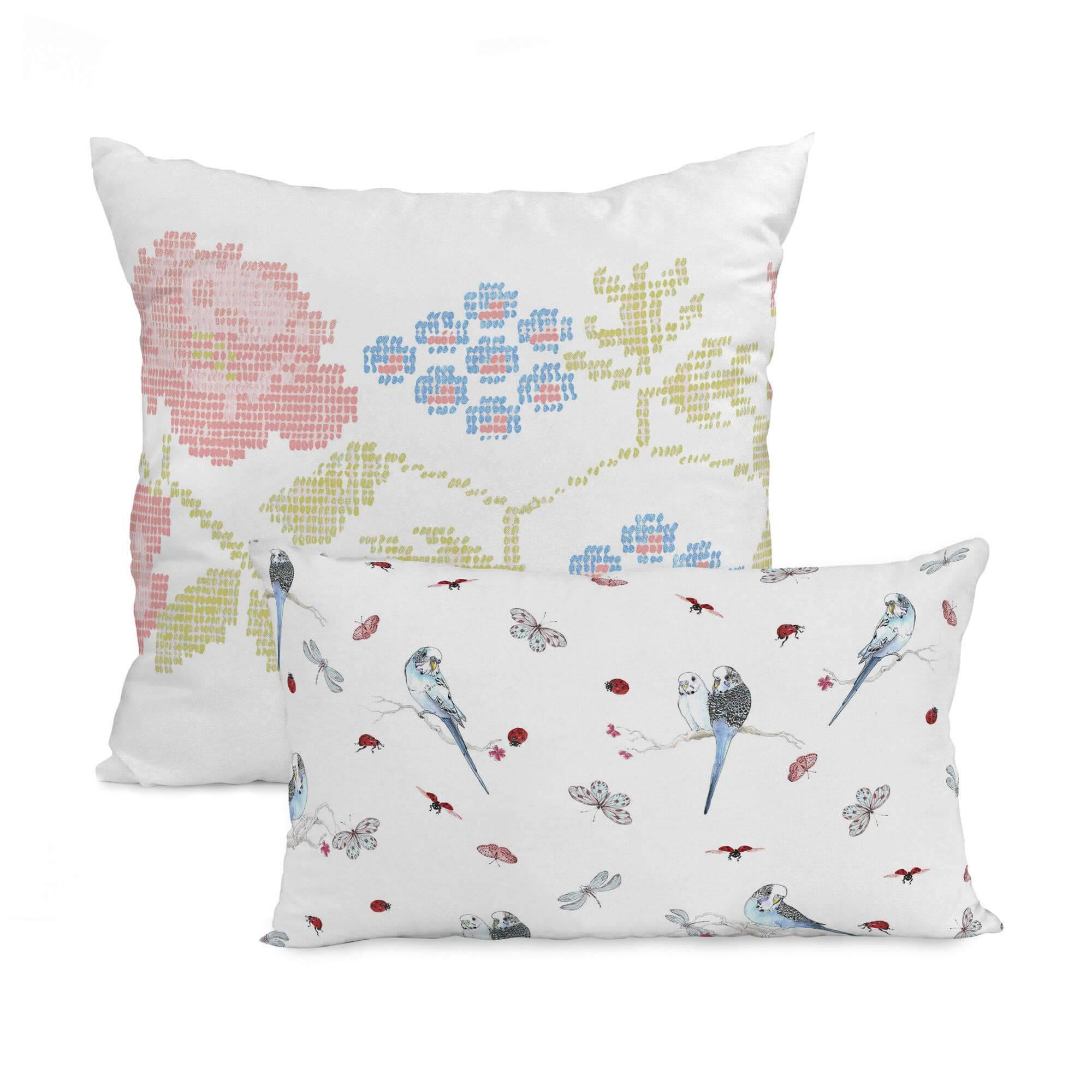 Happy Friday Set van 2 kussenhoezen Parakeet | 