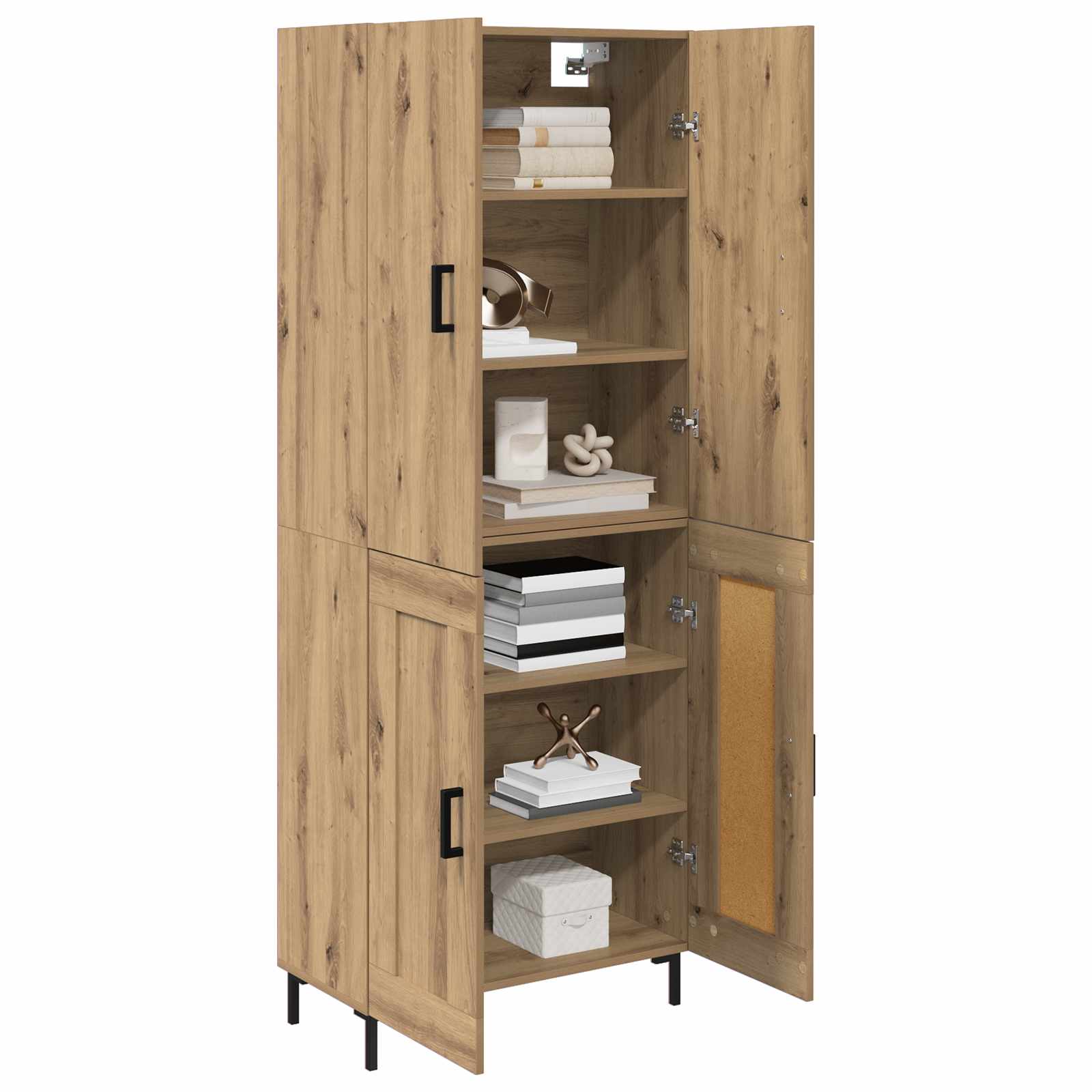 vidaXL Highboard Artisan Eiken 69,5 x 34 x 180 cm Bewerkt hout