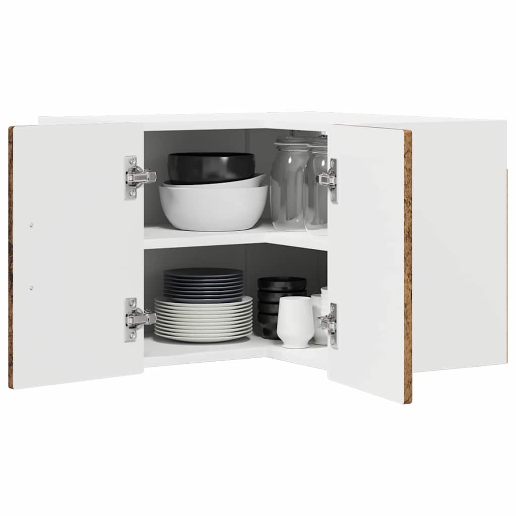 vidaXL Keukenkast aan de muur Oud Hout 57 x 57 x 40 cm Bewerkt hout