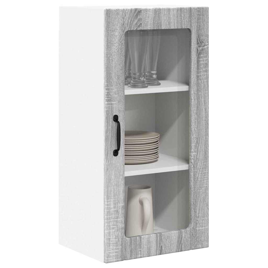 vidaXL Keukenkast aan de muur 2 pcs Grijs Sonoma 40 x 31 x 80 cm