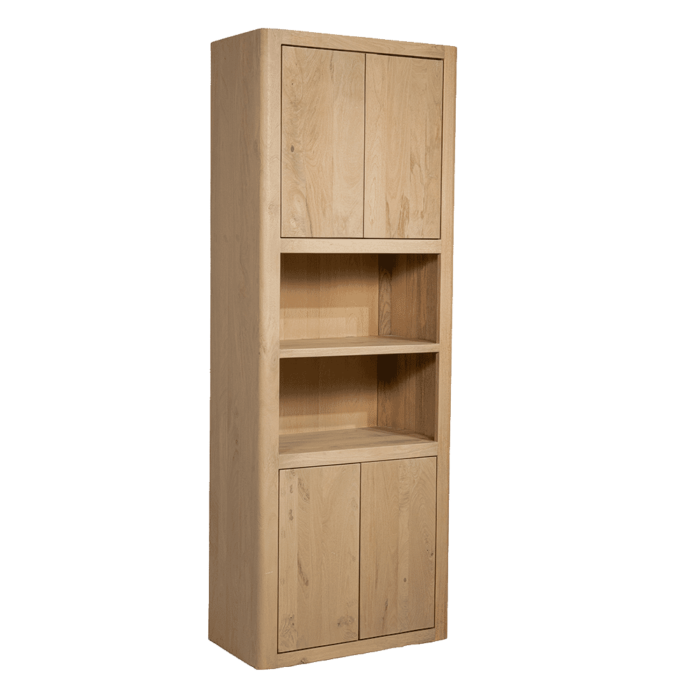 Tower Living Opbergkast Tenna Mangohout, Met 2 open vakken, 220 x 80cm - Naturel