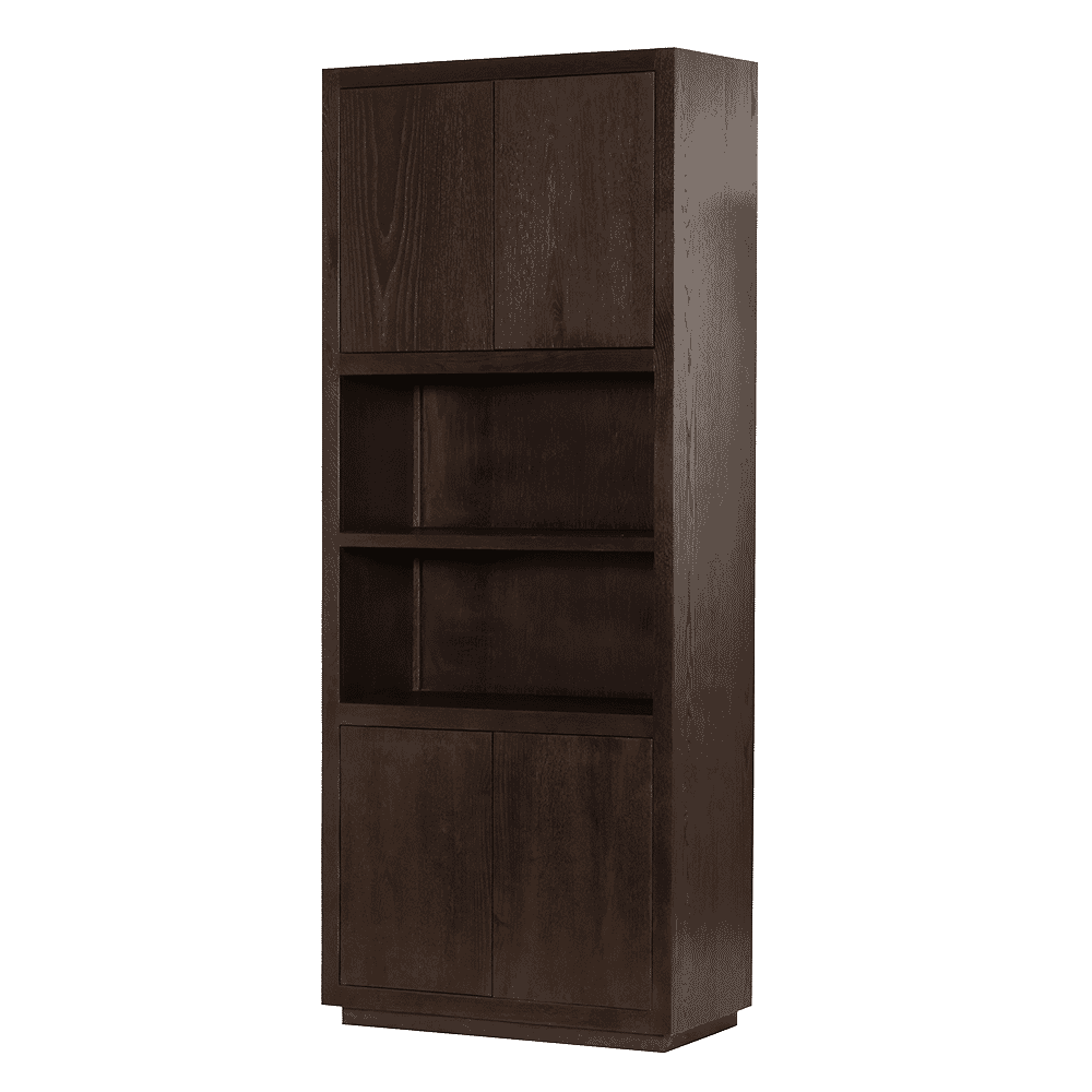 Tower Living Opbergkast Mincio Eiken, Met 2 open vakken, 220 x 90cm - Bruin