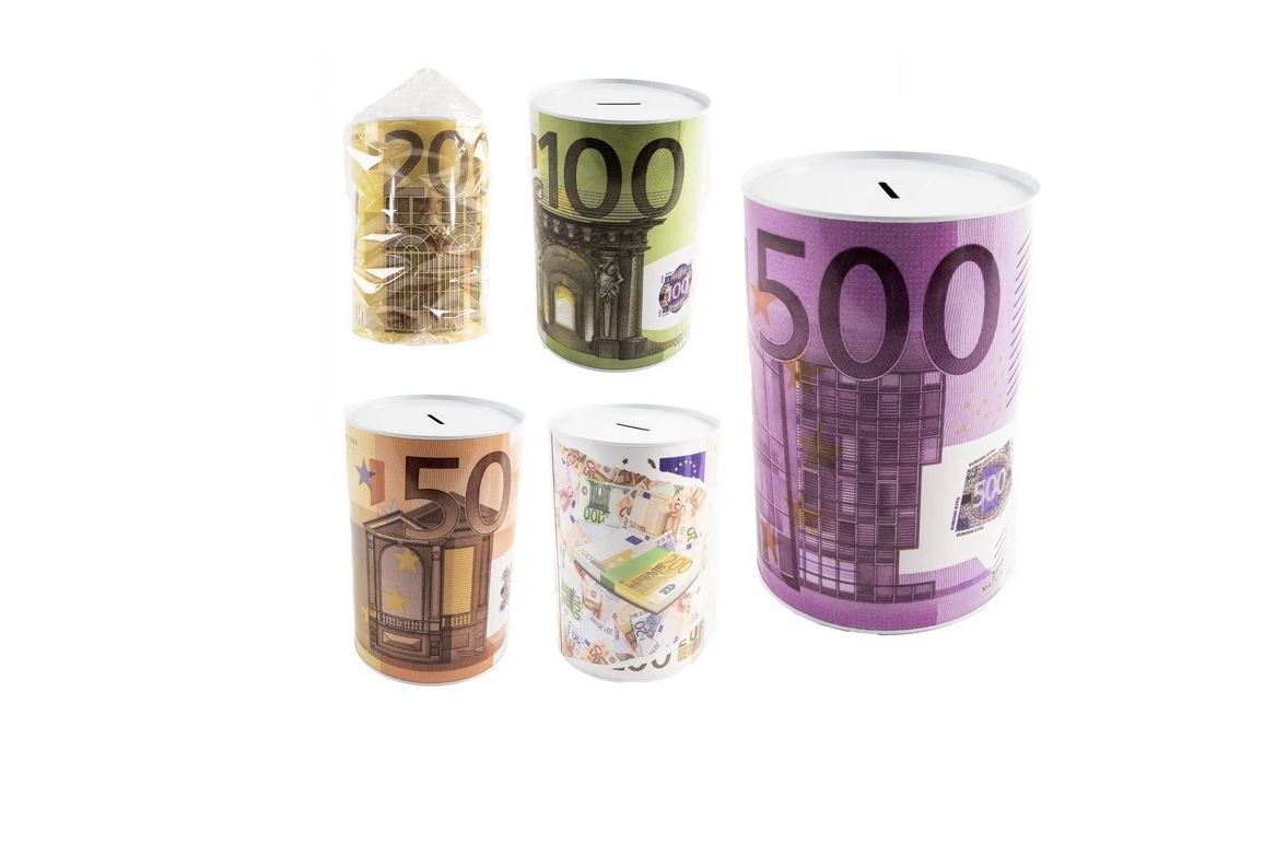 Merkloos Spaarblik XXL Euro Ø15,5xh22cm