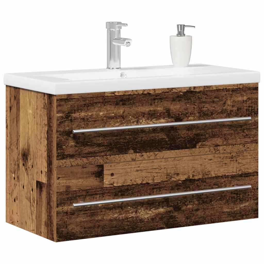 vidaXL Badkamertenk te kast Oud hout 80 x 38,5 x 48 cm Bewerkt hout