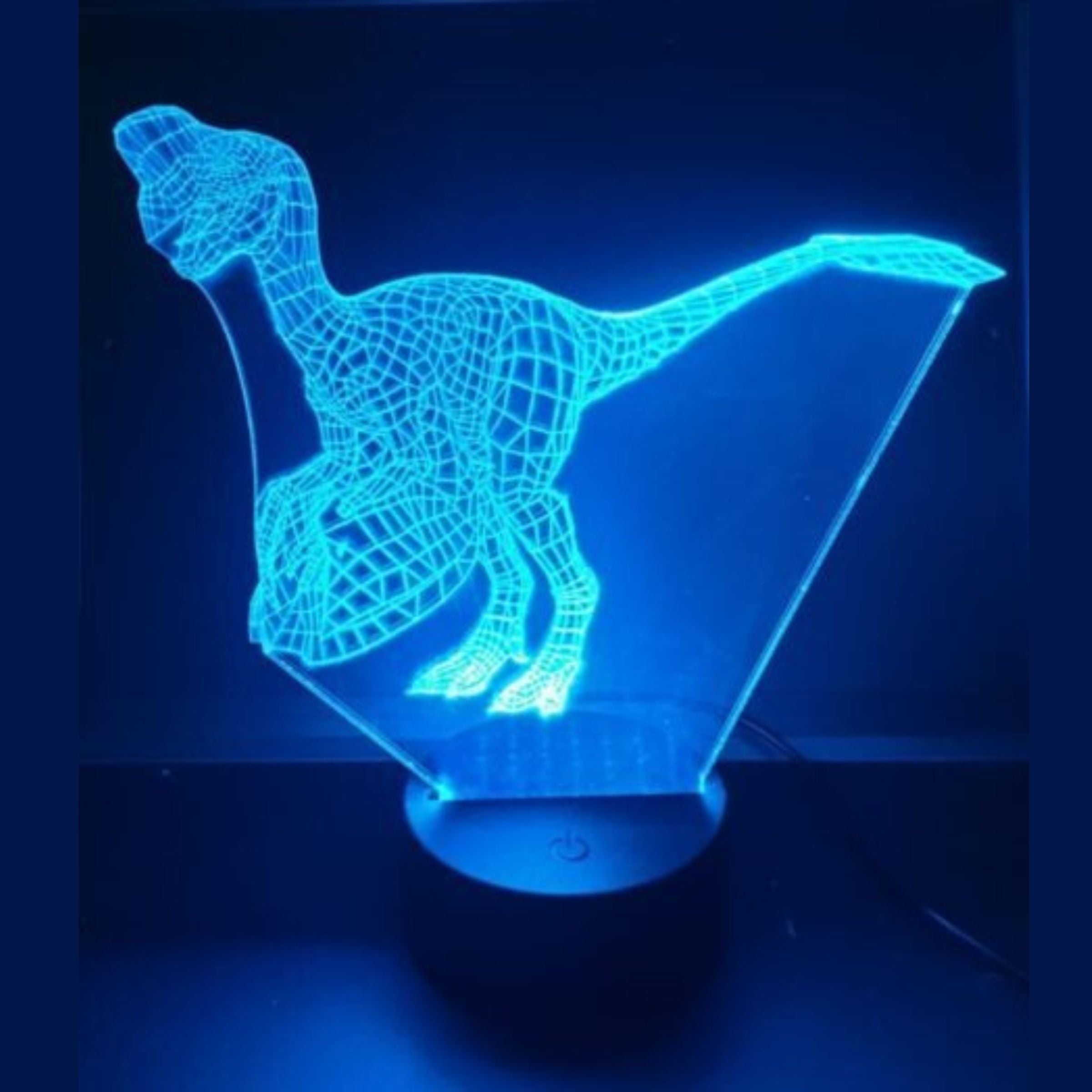 Merkloos 3D LED LAMP - DINOSAURUS - OVIRAPTOR - Ontwerp-zelf.nl