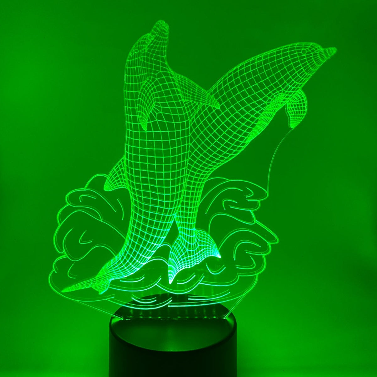 Merkloos 3D LED LAMP - DOLFIJNEN - Ontwerp-zelf.nl