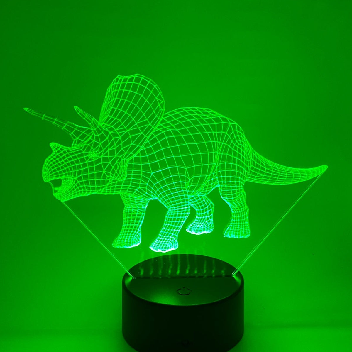 Merkloos 3D LED LAMP - DINOSAURUS - TRICIRAPTOR - Ontwerp-zelf.nl