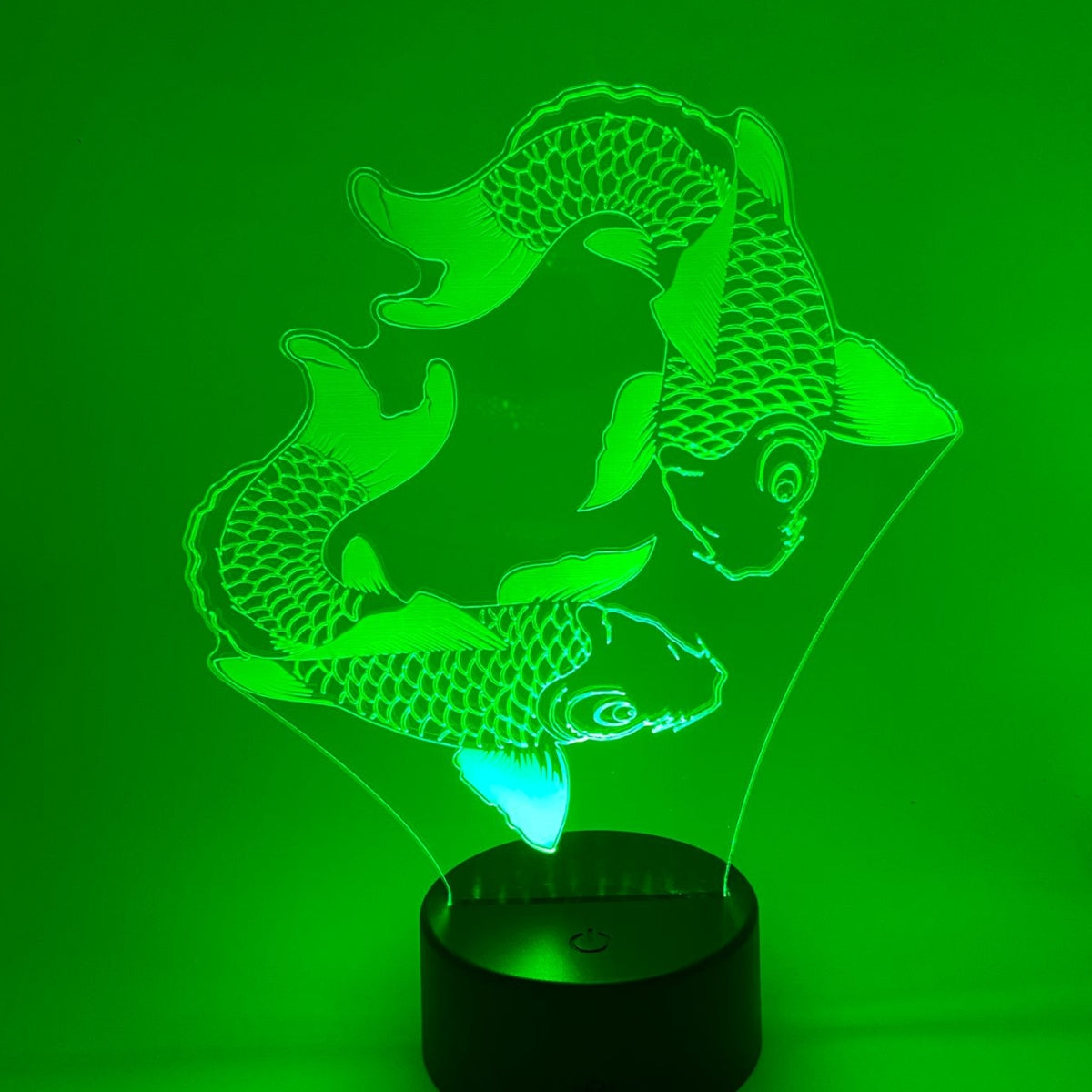 Merkloos 3D LED LAMP - KOI KARPERS - Ontwerp-zelf.nl