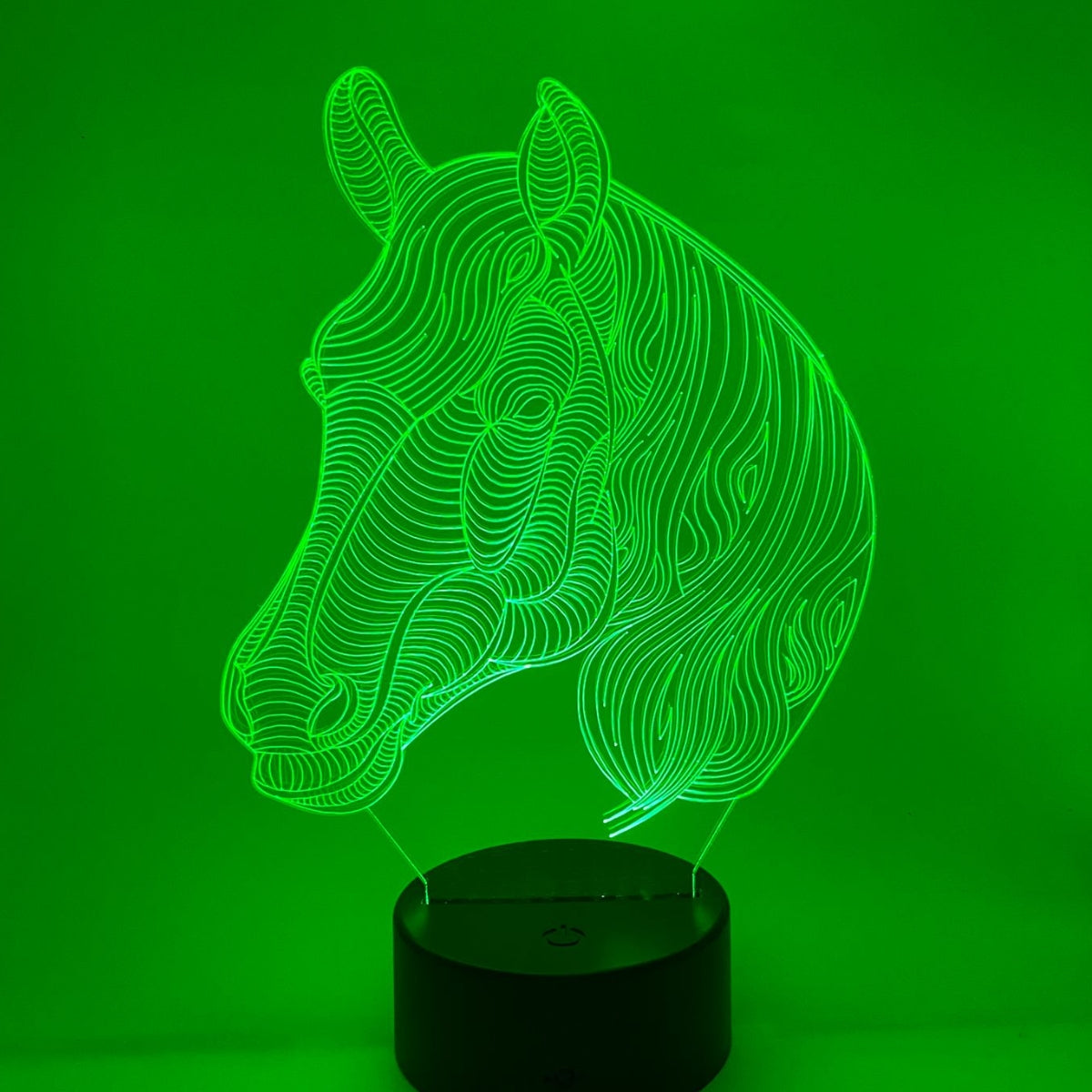 Merkloos 3D LED LAMP - PAARDEN HOOFD - Ontwerp-zelf.nl