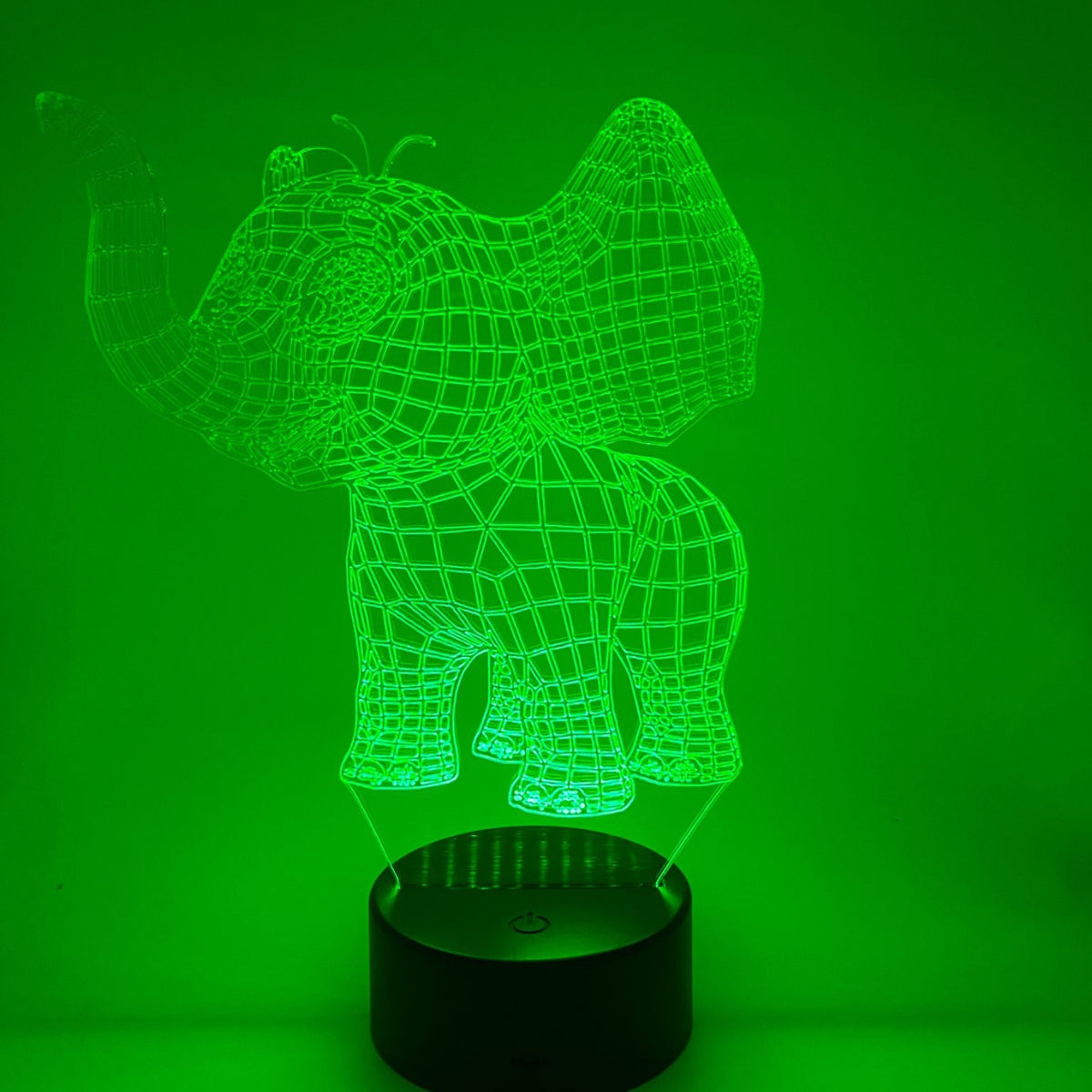 Merkloos 3D LED LAMP - KLEIN OLIFANTJE - Ontwerp-zelf.nl