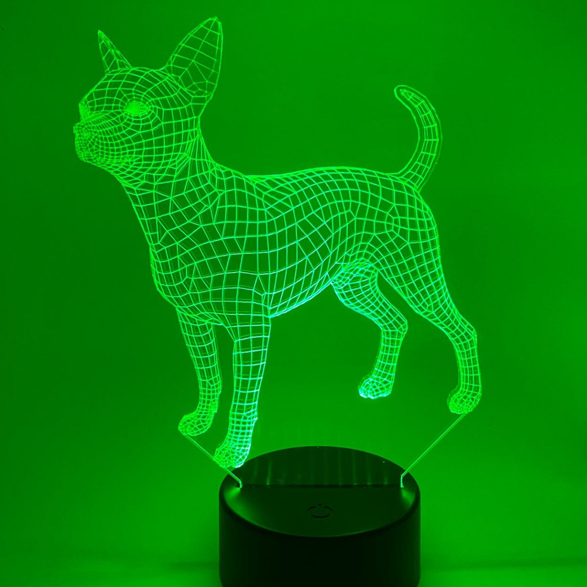 Merkloos 3D LED LAMP - HOND CHIHUAHUA - Ontwerp-zelf.nl