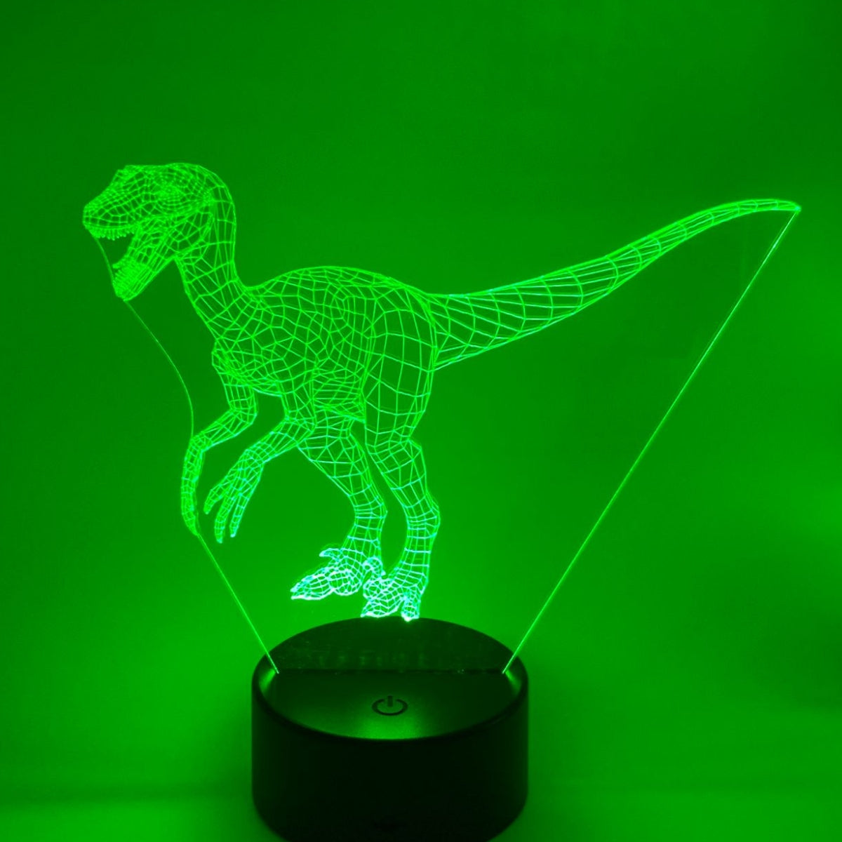 Merkloos 3D LED LAMP - DINOSAURUS - RAPTOR - Ontwerp-zelf.nl