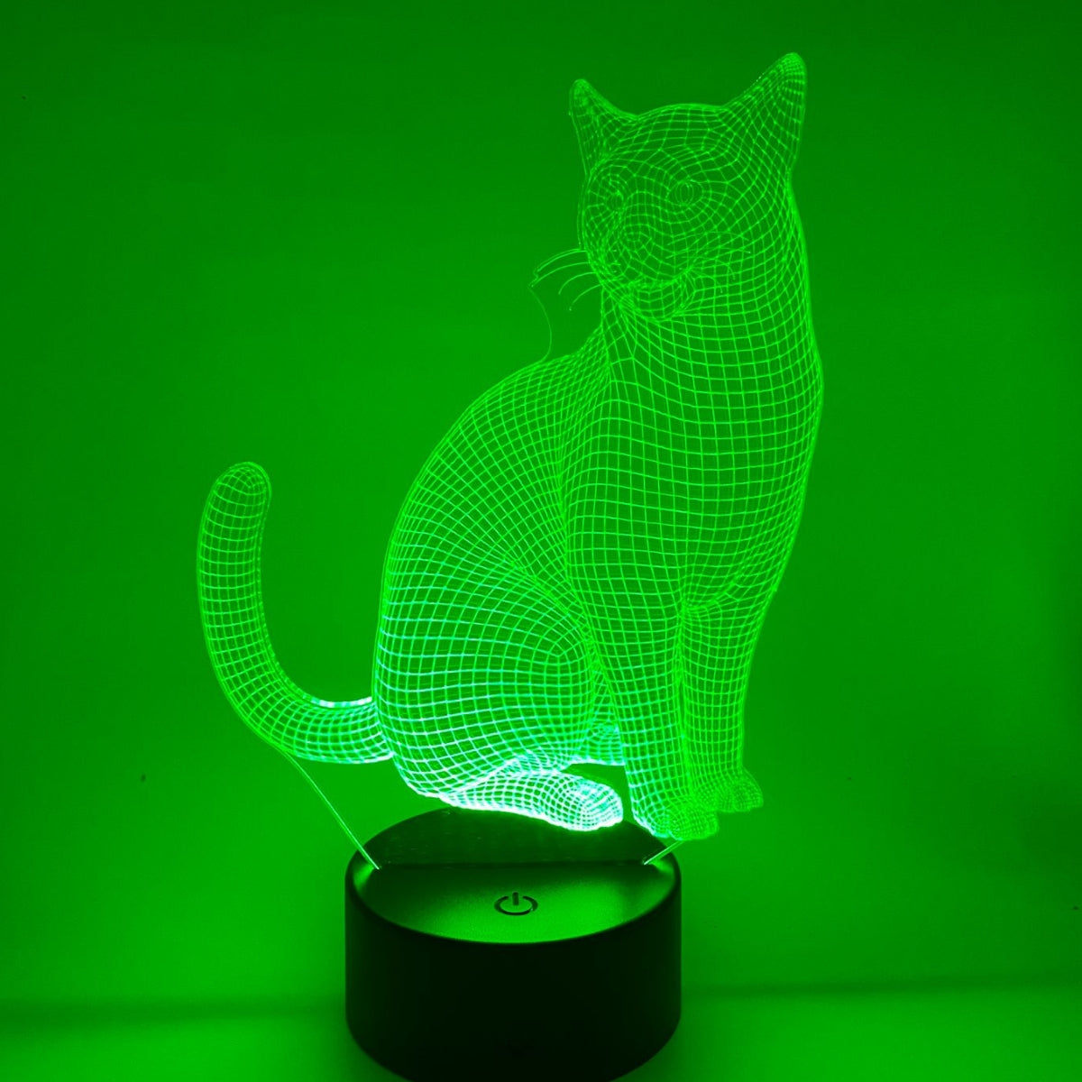 Merkloos 3D LED LAMP - KAT - Ontwerp-zelf.nl