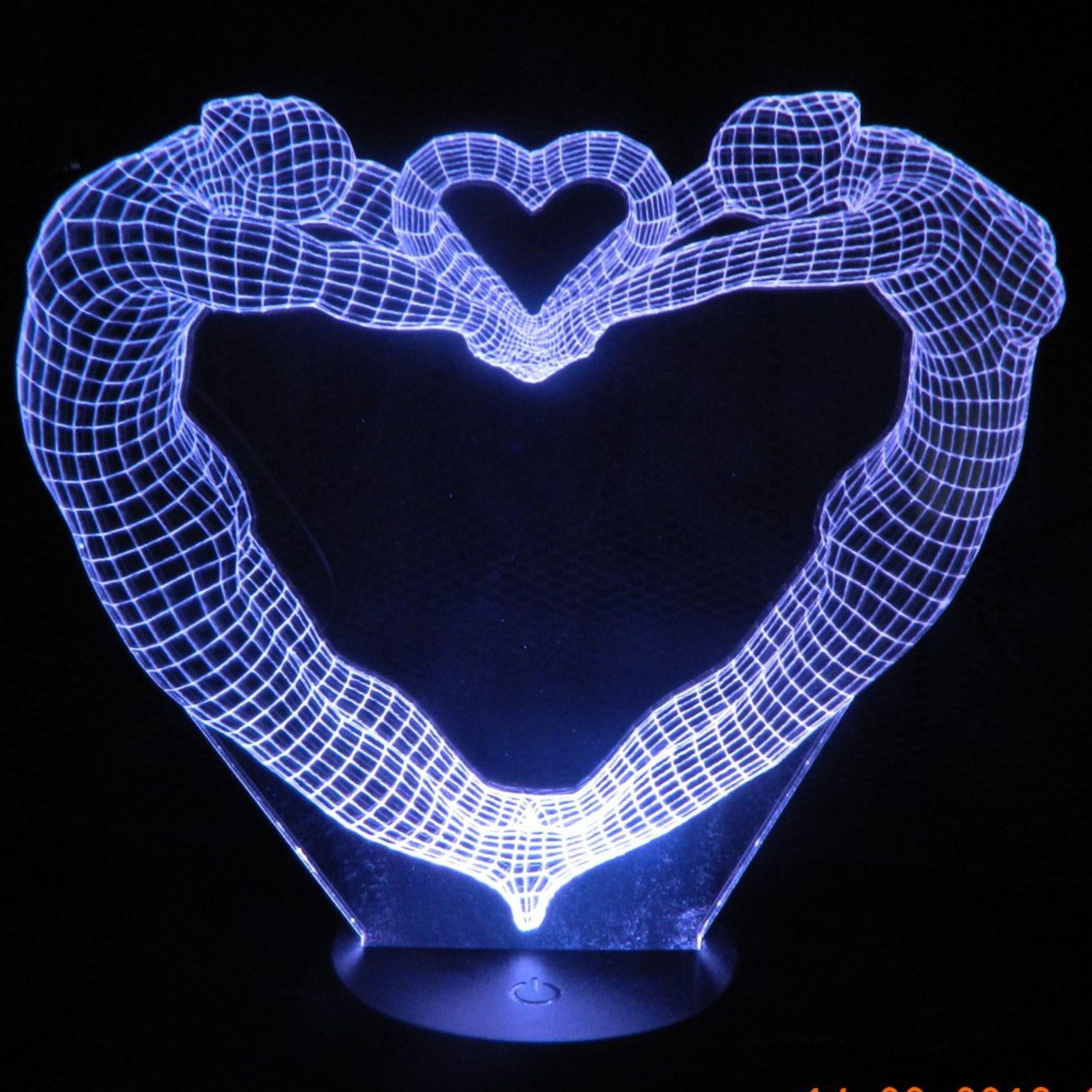 Merkloos 3D LED LAMP - HART MAN VROUW - Ontwerp-zelf.nl