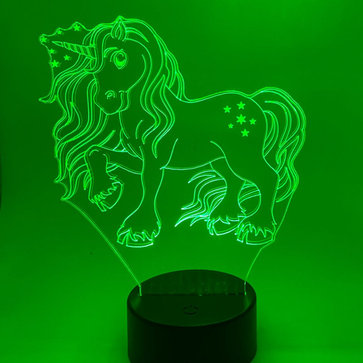 Merkloos 3D LED LAMP - EENHOORN 01 - Ontwerp-zelf.nl