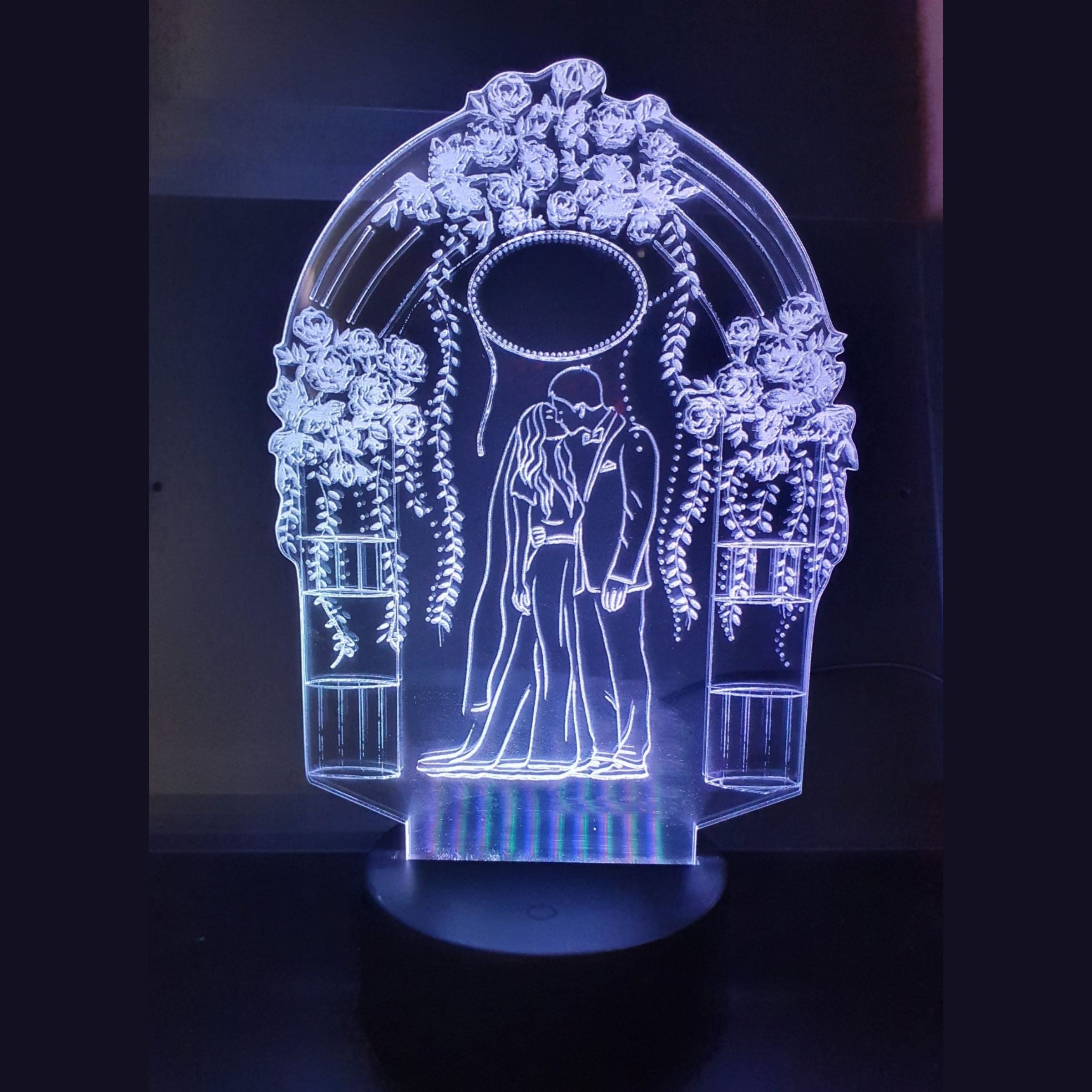 Merkloos 3D LED LAMP - WEDDING - Ontwerp-zelf.nl