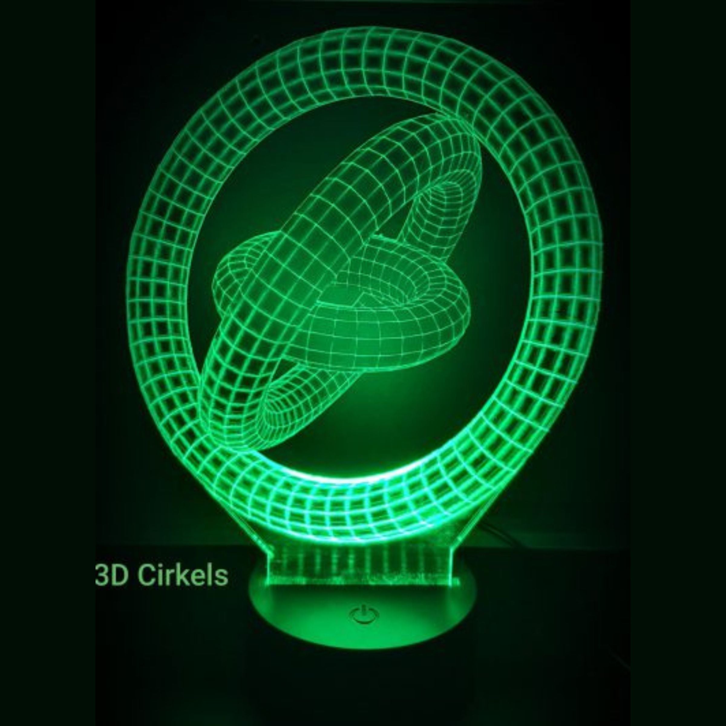 Merkloos 3D LED LAMP - 3 CIRKELS - Ontwerp-zelf.nl