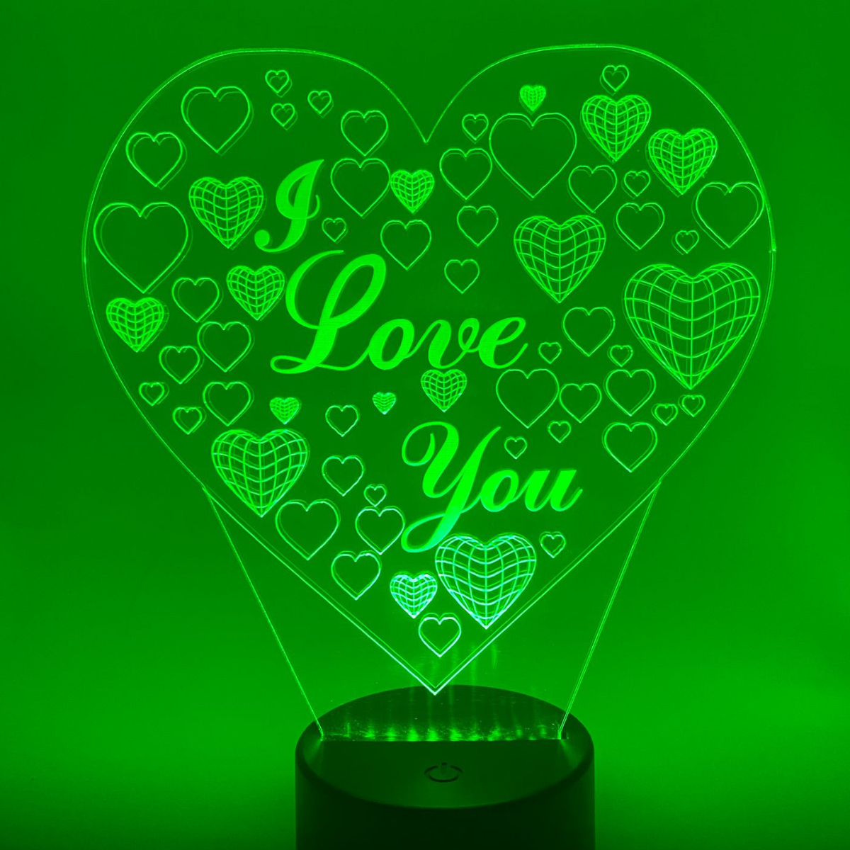Merkloos 3D LED LAMP - HART LOVE HART - Ontwerp-zelf.nl