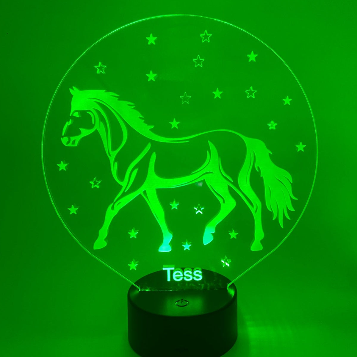 Merkloos 3D LED LAMP - PAARD MET STERREN - Ontwerp-zelf.nl
