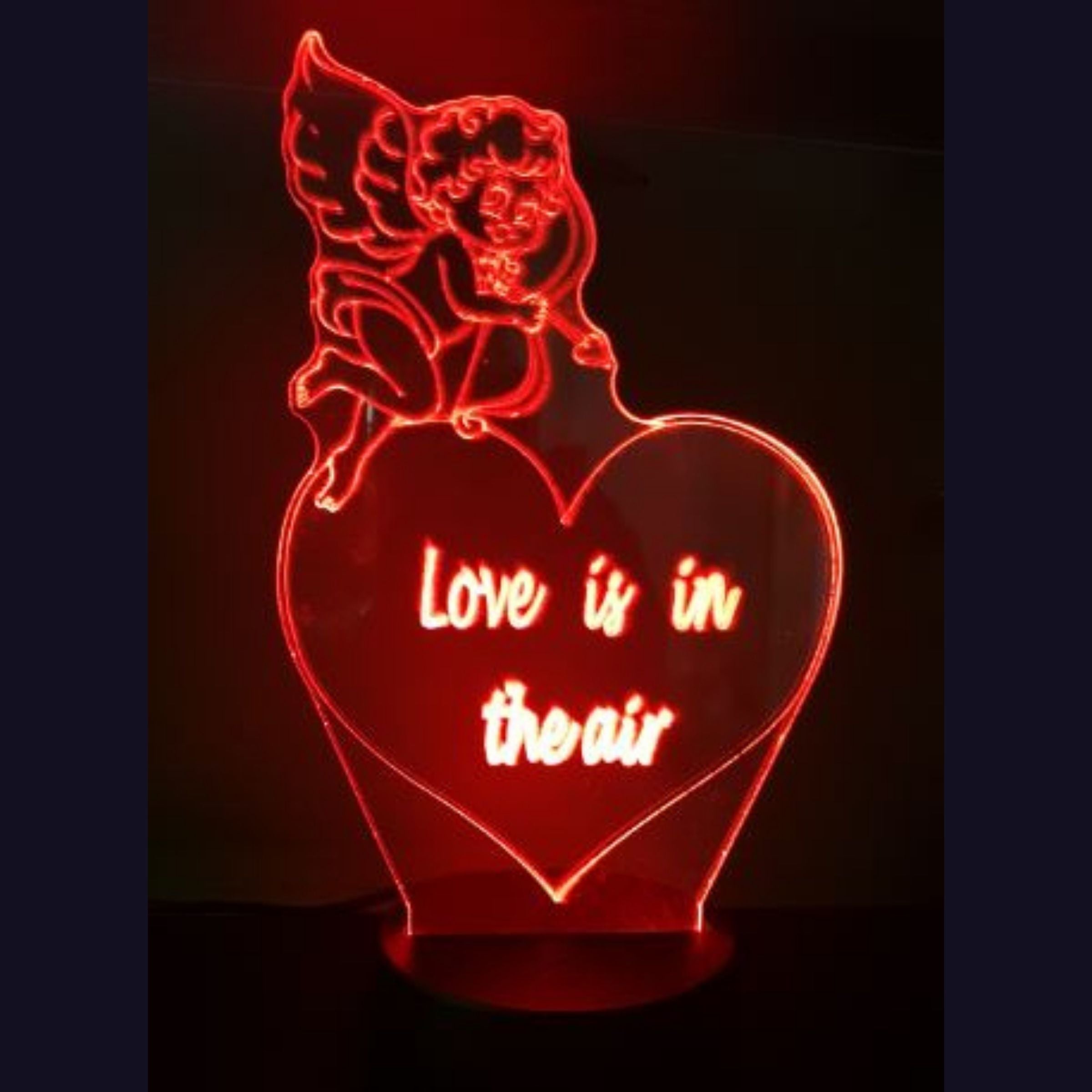 Merkloos 3D LED LAMP - CUPIDO HART - Ontwerp-zelf.nl