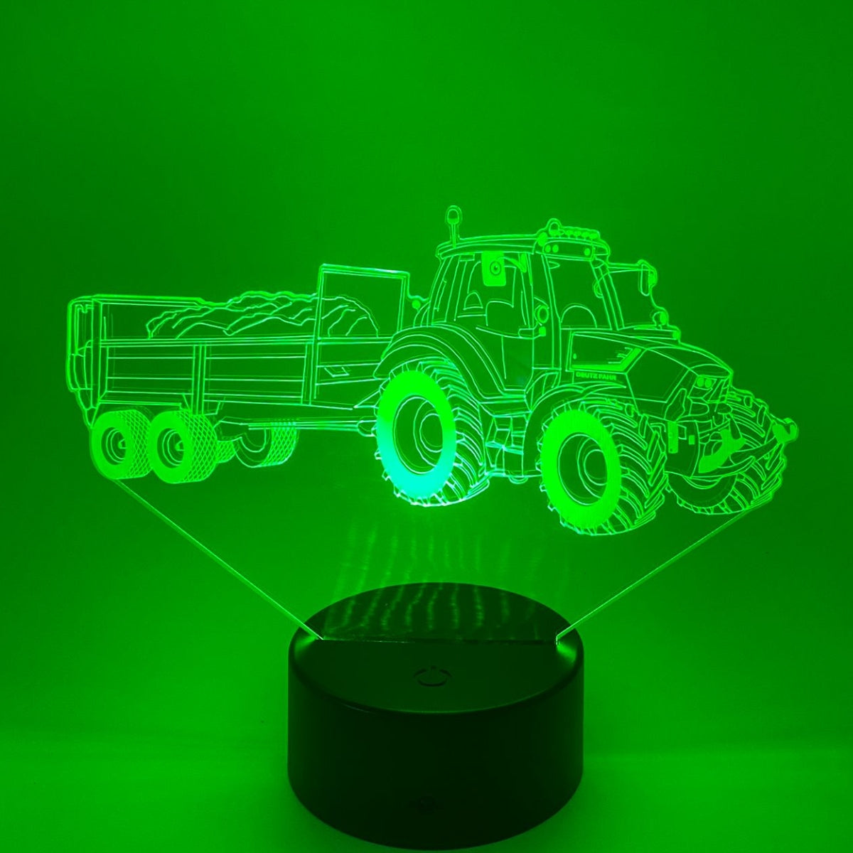 Merkloos 3D LED LAMP - TRACTOR MET AANHANGER 3 - Ontwerp-zelf.nl