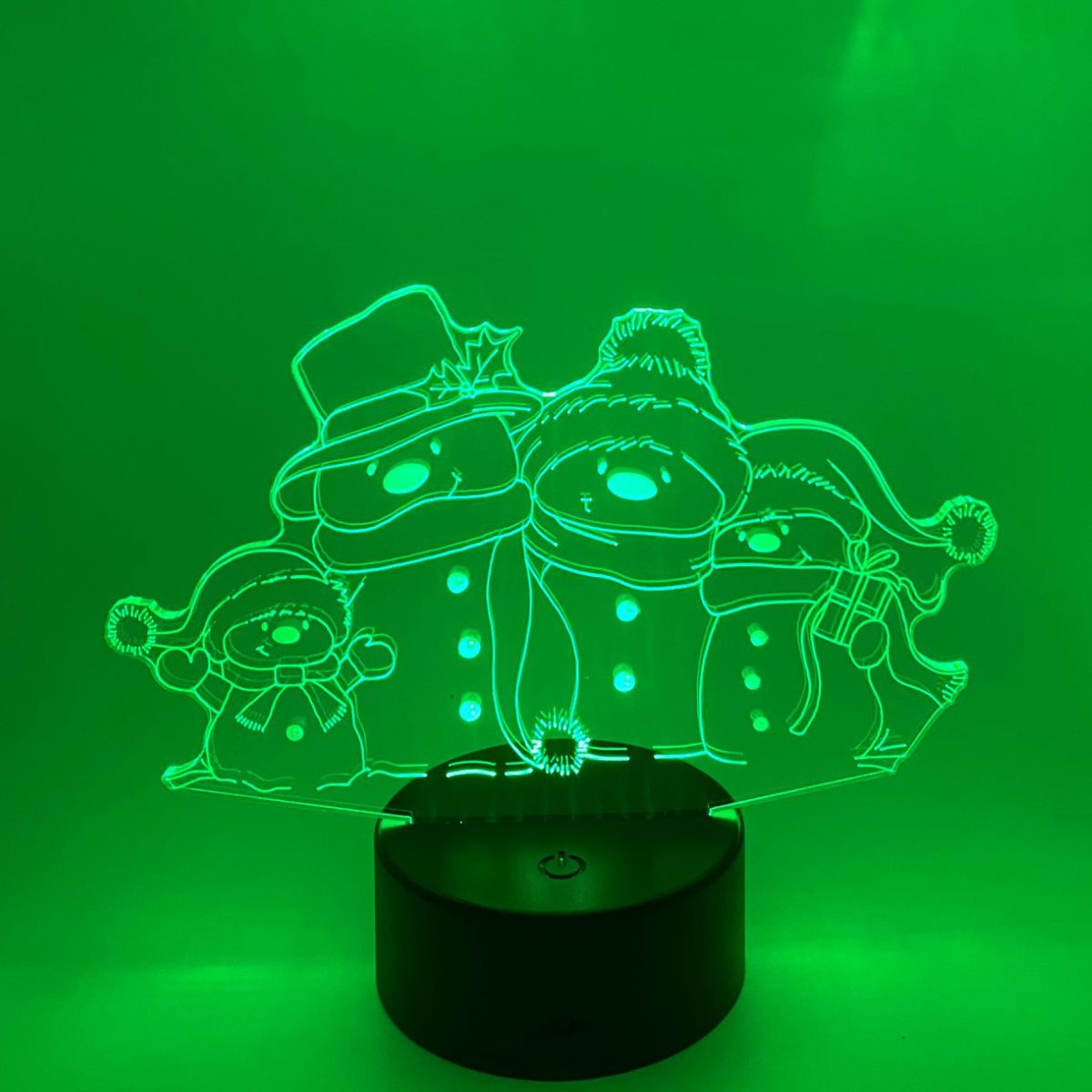 Merkloos 3D LED LAMP - Sneeuwpoppen - Ontwerp-zelf.nl