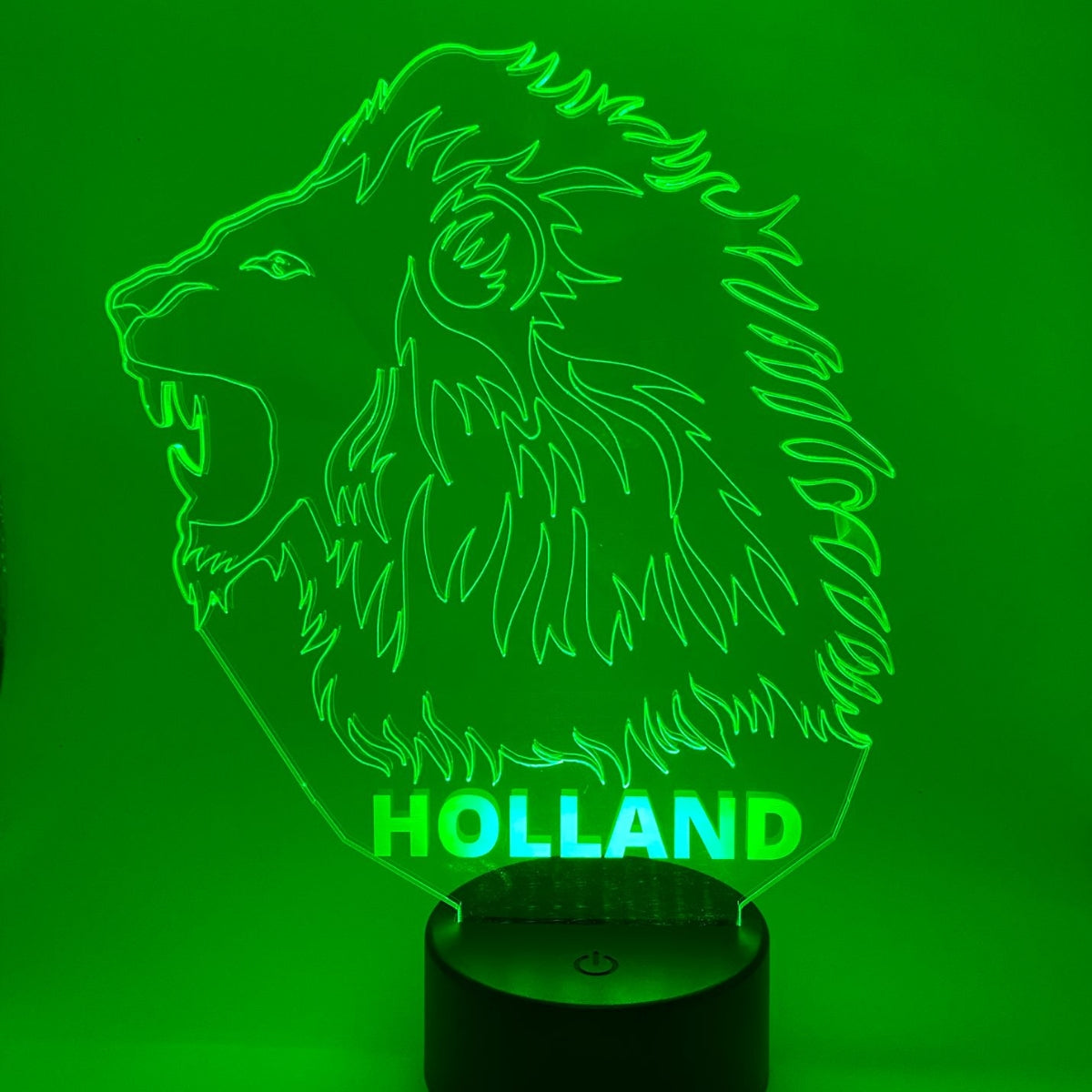 Merkloos 3D LED LAMP - Oranje Leeuw - Holland - Ontwerp-zelf.nl