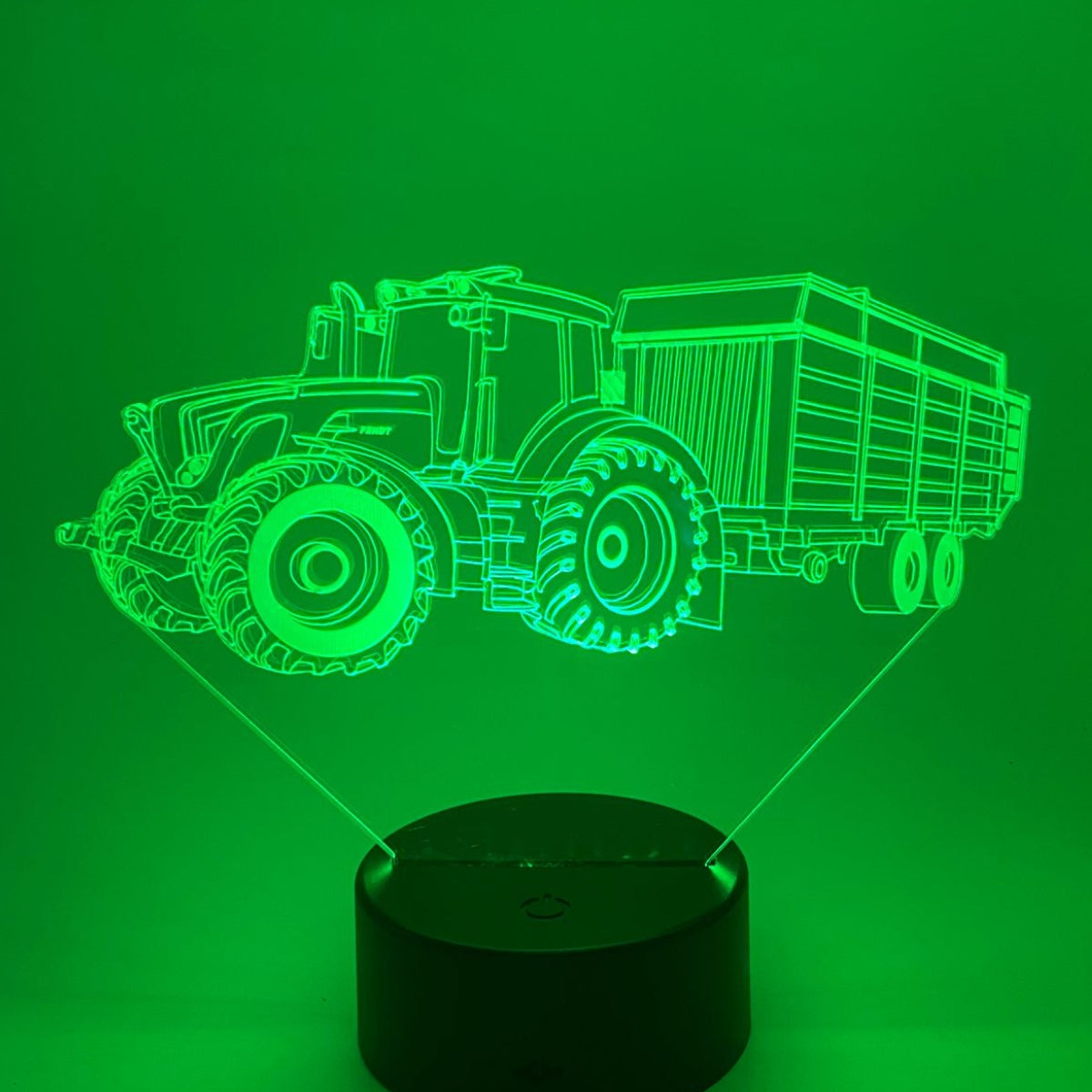 Merkloos 3D LED LAMP - TRACTOR MET AANHANGER 2 - Ontwerp-zelf.nl