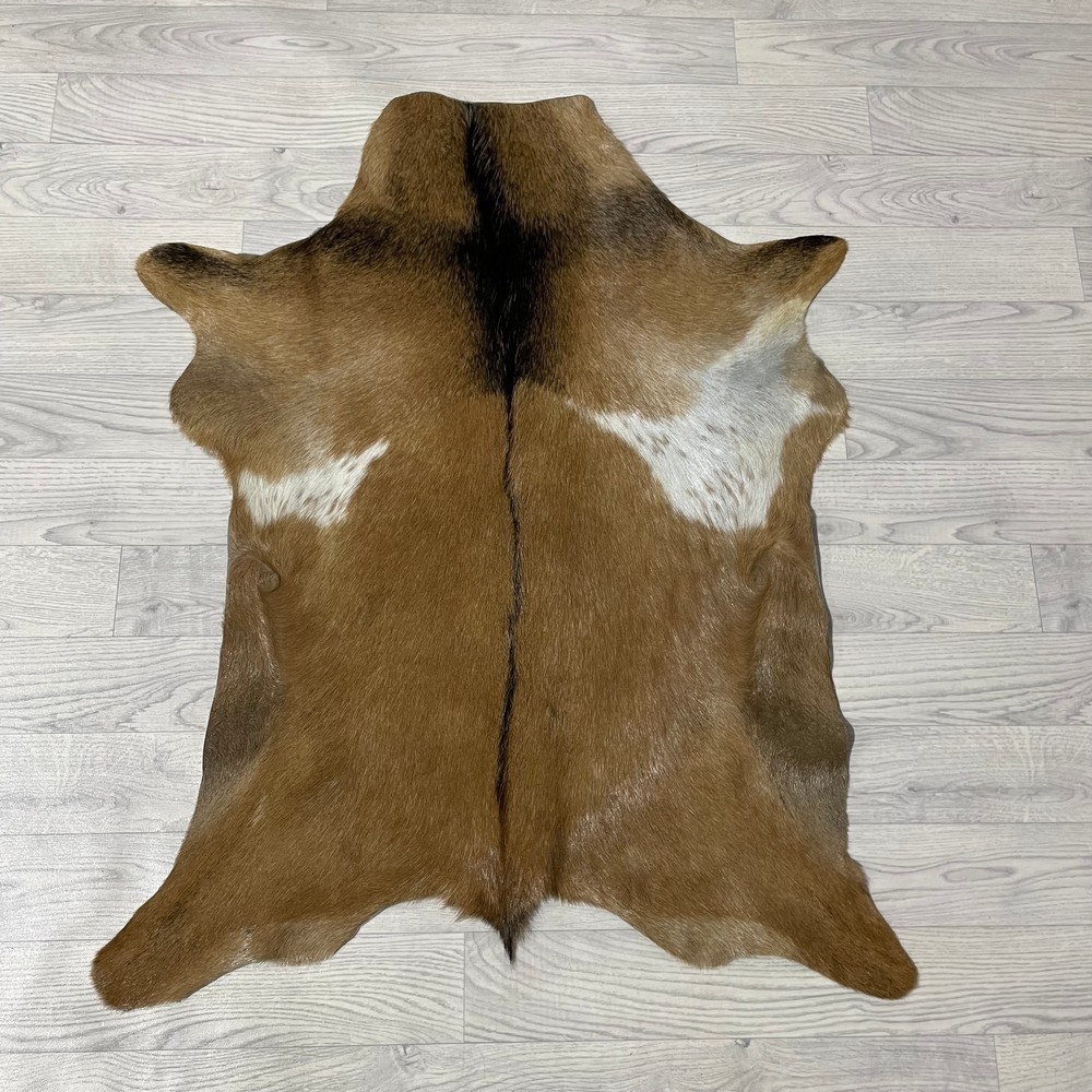 Lederstore Geitenhuid bruin zwart wit 95x80cm