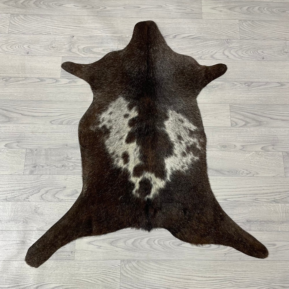 Lederstore Geitenhuid bruin wit 90x65cm