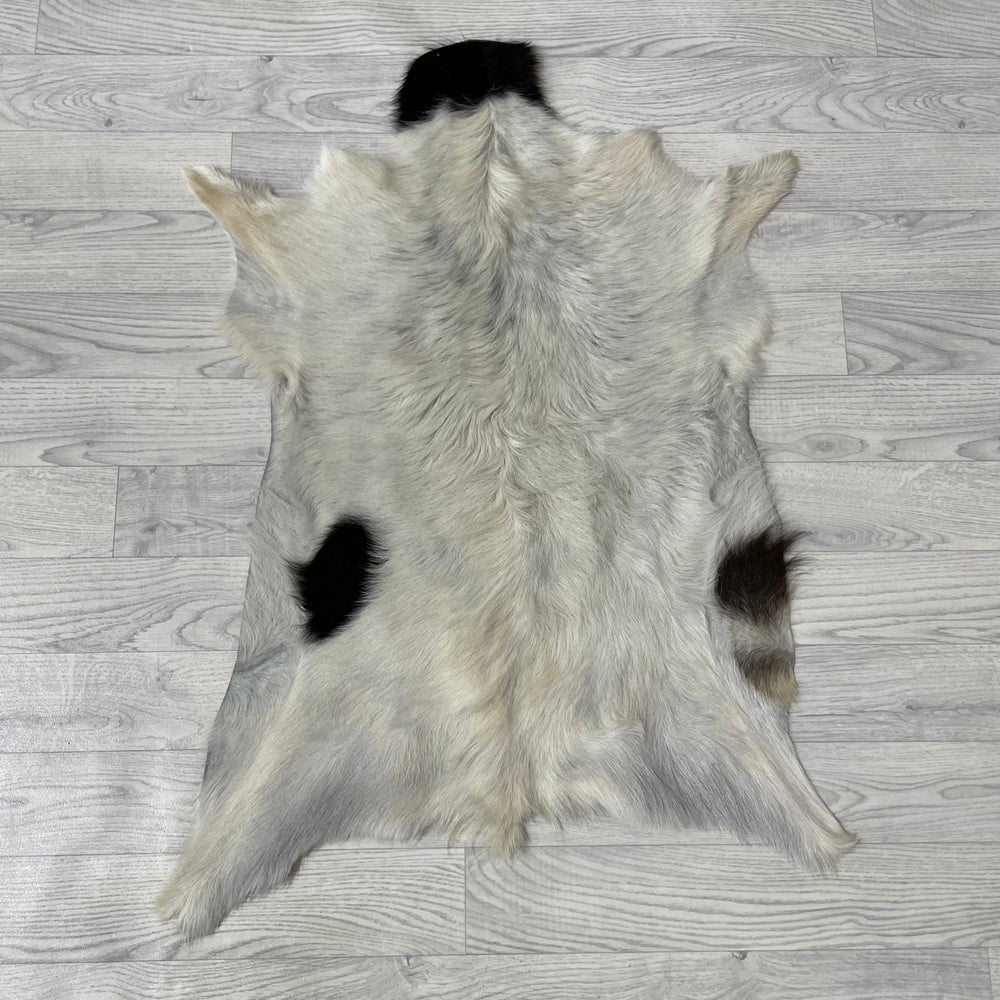 Lederstore Geitenhuid bruin wit creme 90x65cm