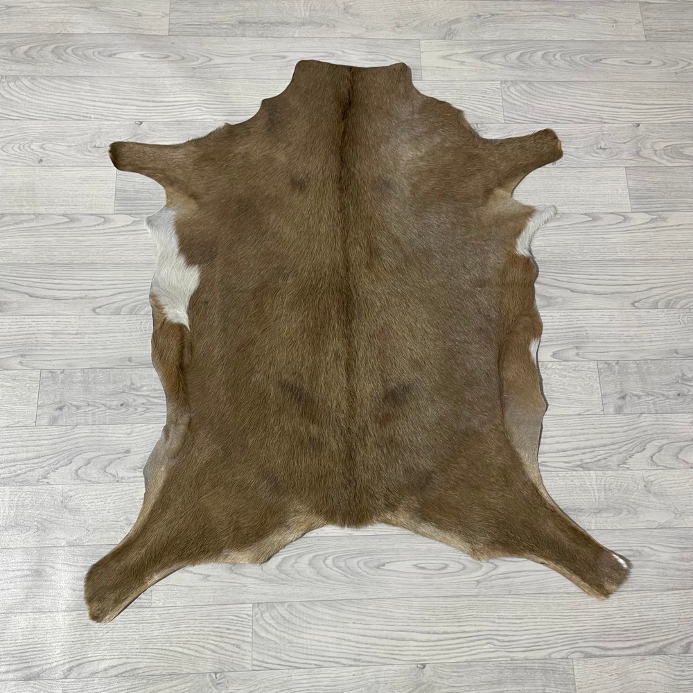 Lederstore Geitenhuid bruin wit 95x90cm