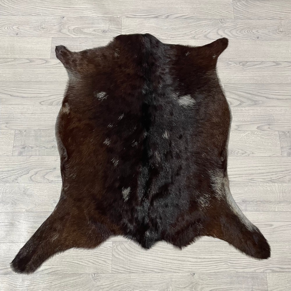 Lederstore Geitenhuid bruin wit 85x85cm