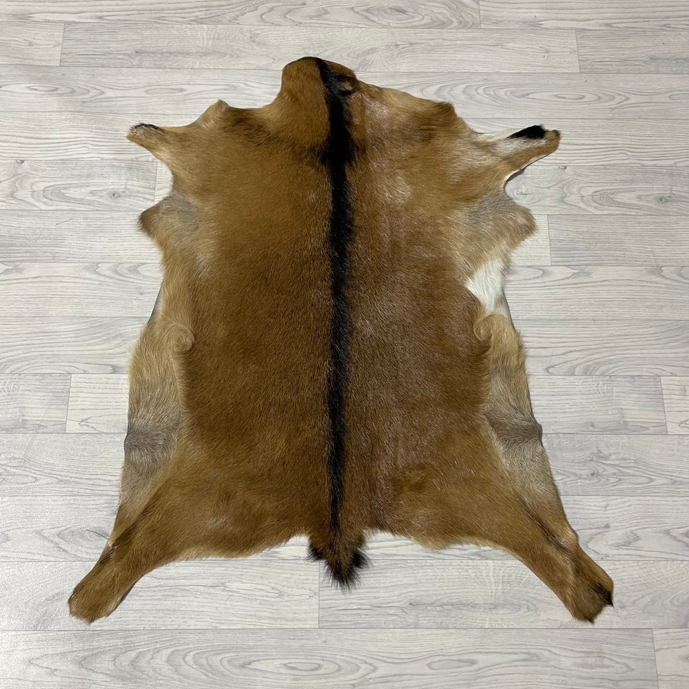 Lederstore Geitenhuid bruin zwart wit 95x85cm