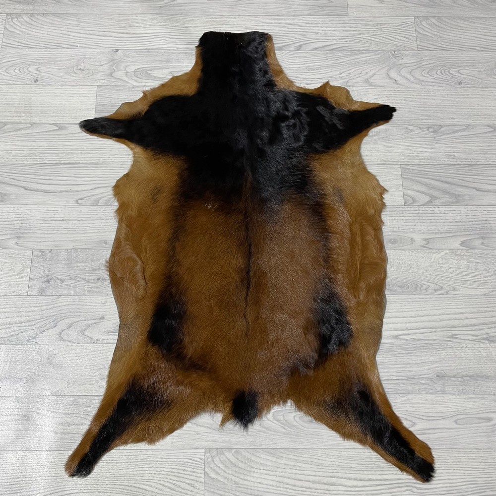 Lederstore Geitenhuid bruin zwart 95x70cm