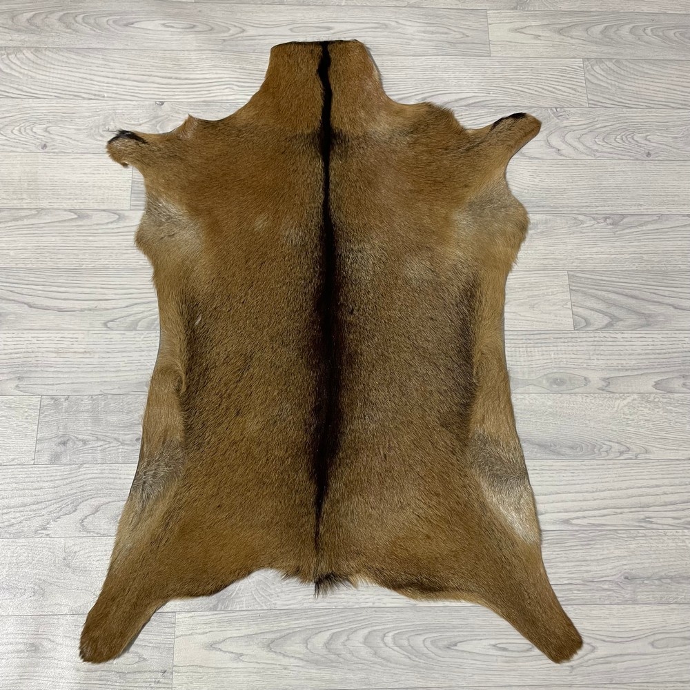 Lederstore Geitenhuid bruin wit 90x65cm