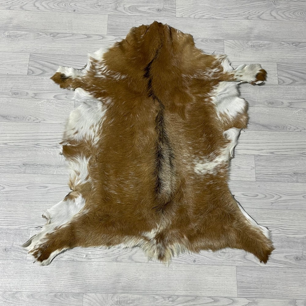 Lederstore Geitenhuid bruin zwart wit 95x85cm