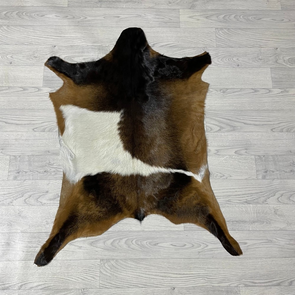 Lederstore Geitenhuid bruin zwart wit 90x75cm