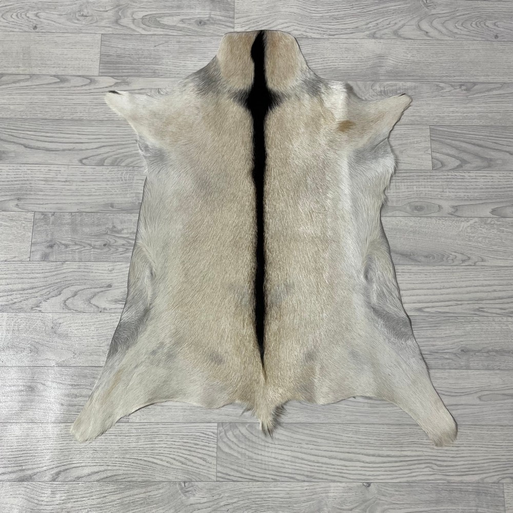 Lederstore Geitenhuid beige zwart wit 80x70cm