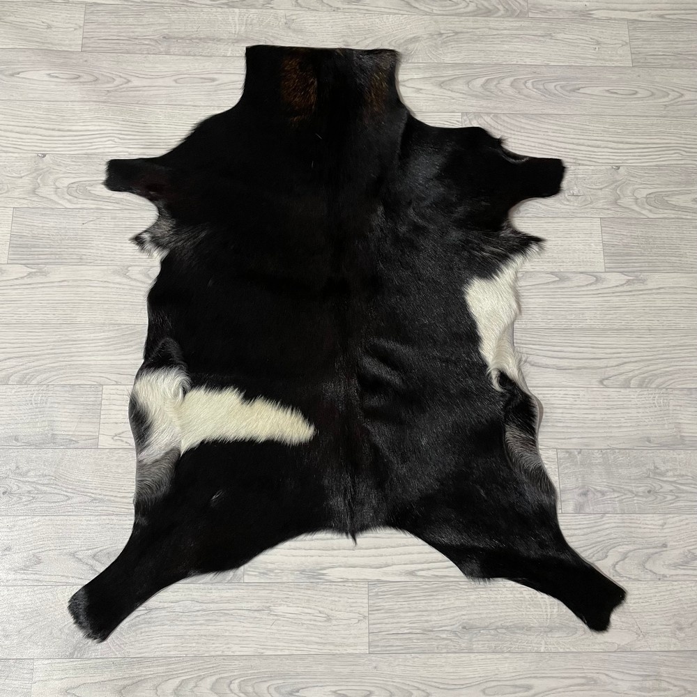 Lederstore Geitenhuid bruin zwart wit 90x80cm