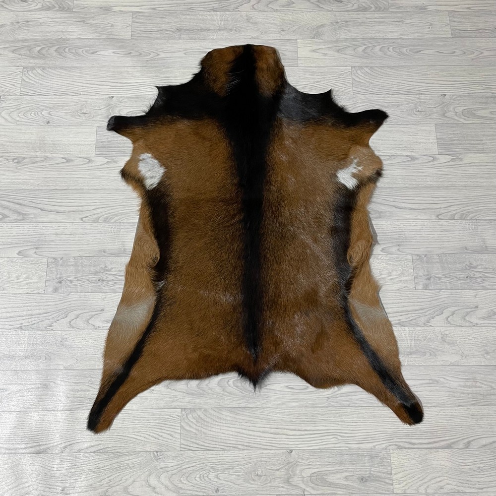 Lederstore Geitenhuid bruin zwart wit 100x80cm