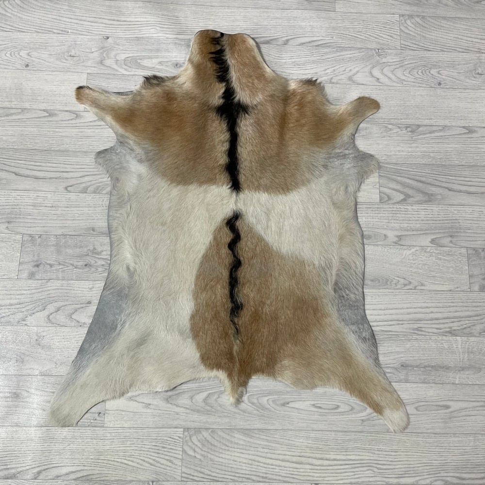 Lederstore Geitenhuid bruin zwart wit 85x75cm