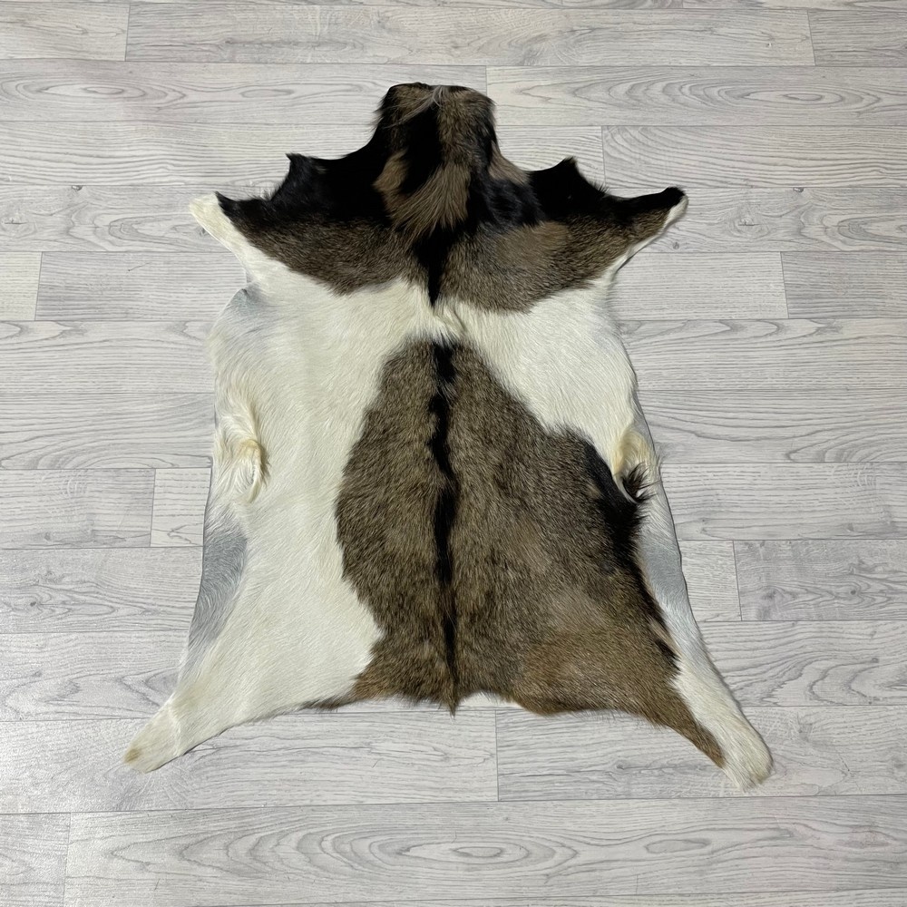 Lederstore Geitenhuid bruin zwart wit 85x75cm