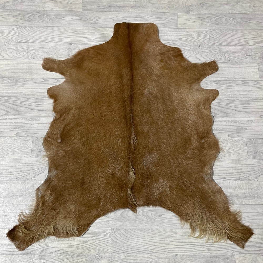 Lederstore Geitenhuid bruin wit 105x100cm