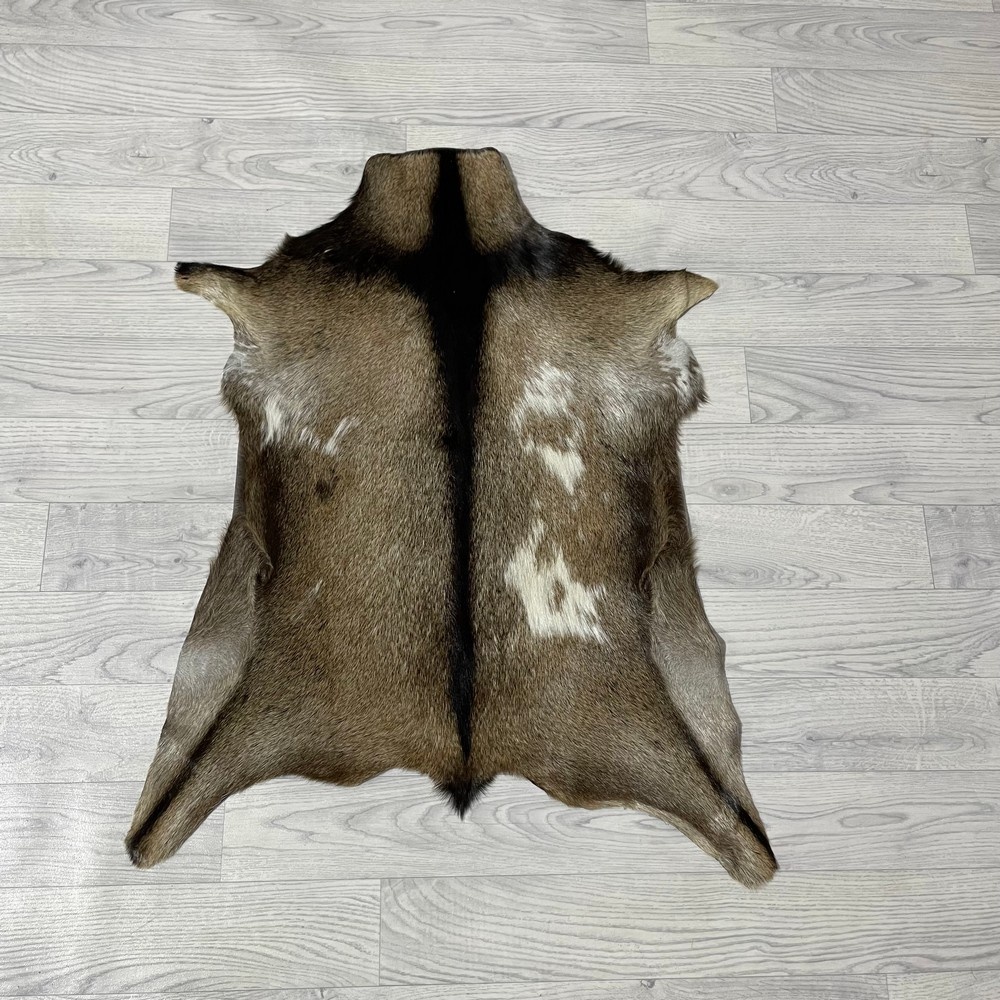 Lederstore Geitenhuid bruin zwart wit 80x65cm