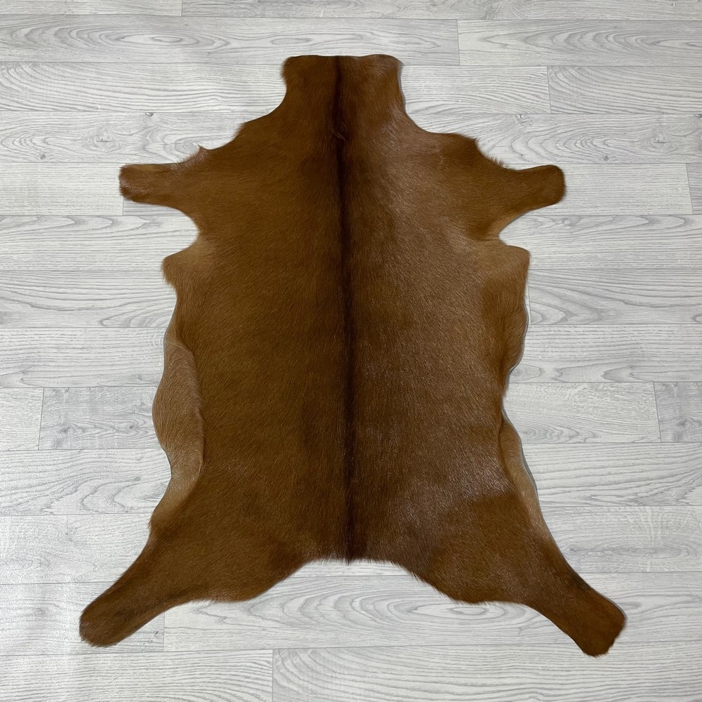 Lederstore Geitenhuid bruin wit 95x80cm