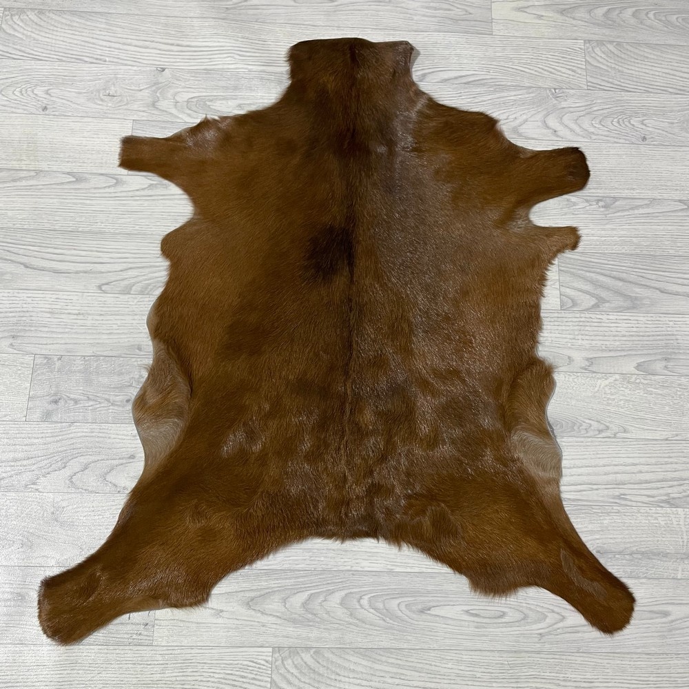 Lederstore Geitenhuid bruin wit 90x80cm