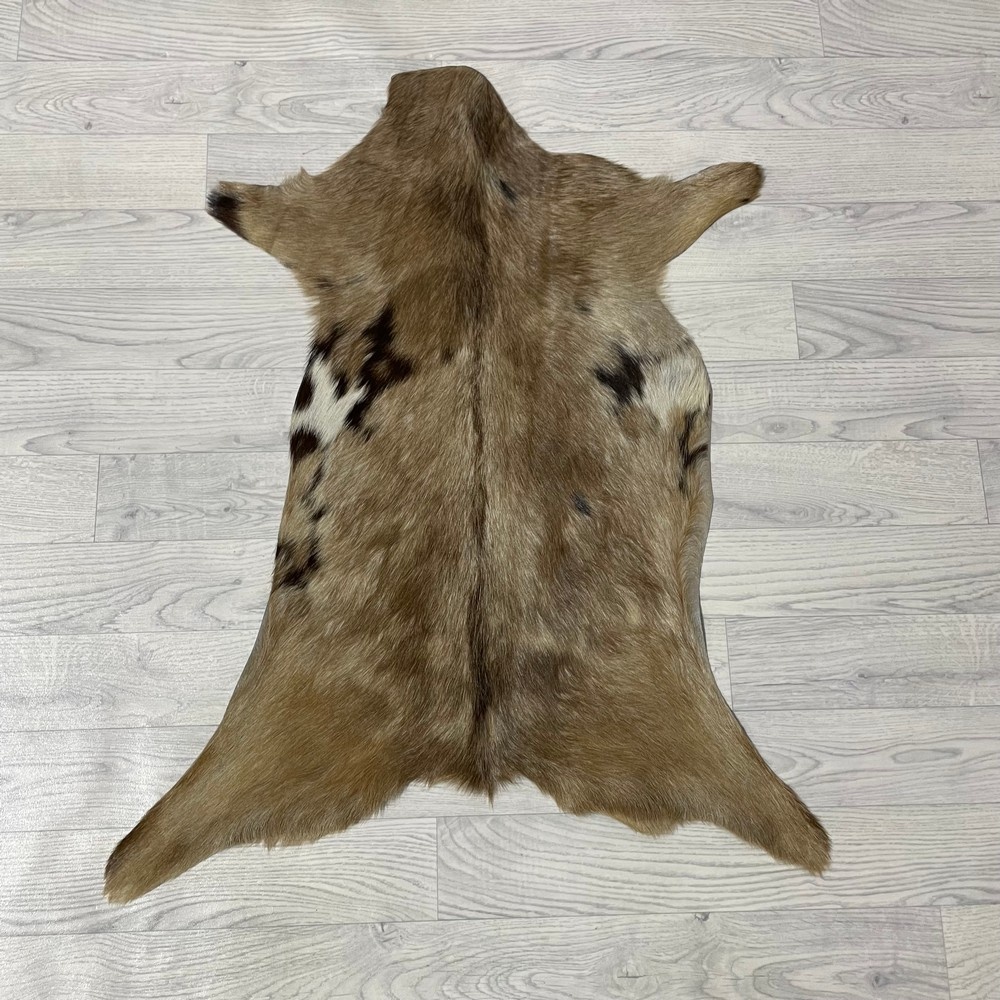 Lederstore Geitenhuid bruin wit 90x70cm