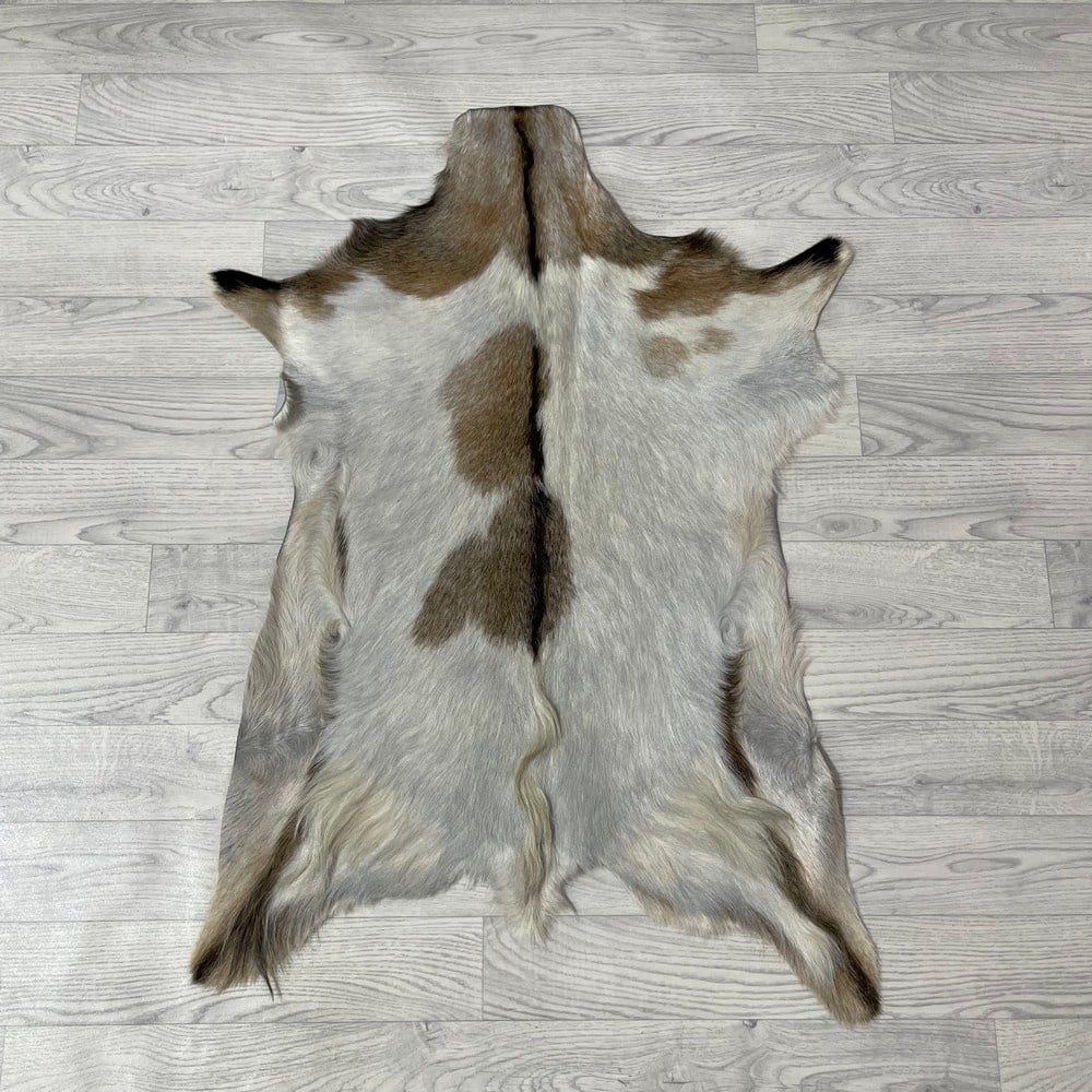 Lederstore Geitenhuid bruin wit zwart creme 95x70cm